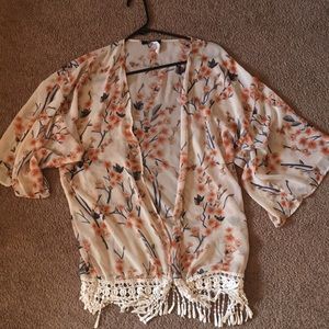 Kimono with orange blossoms